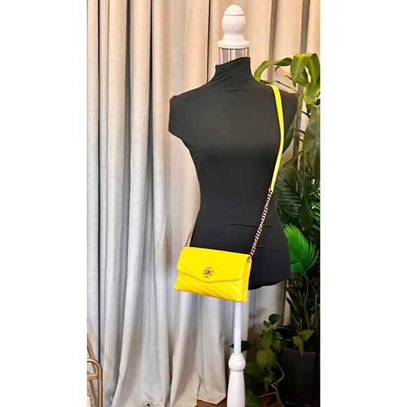 Authentic Tory Burch Yellow Quilted Leather Kira Crossbody - Picture 12 of 14